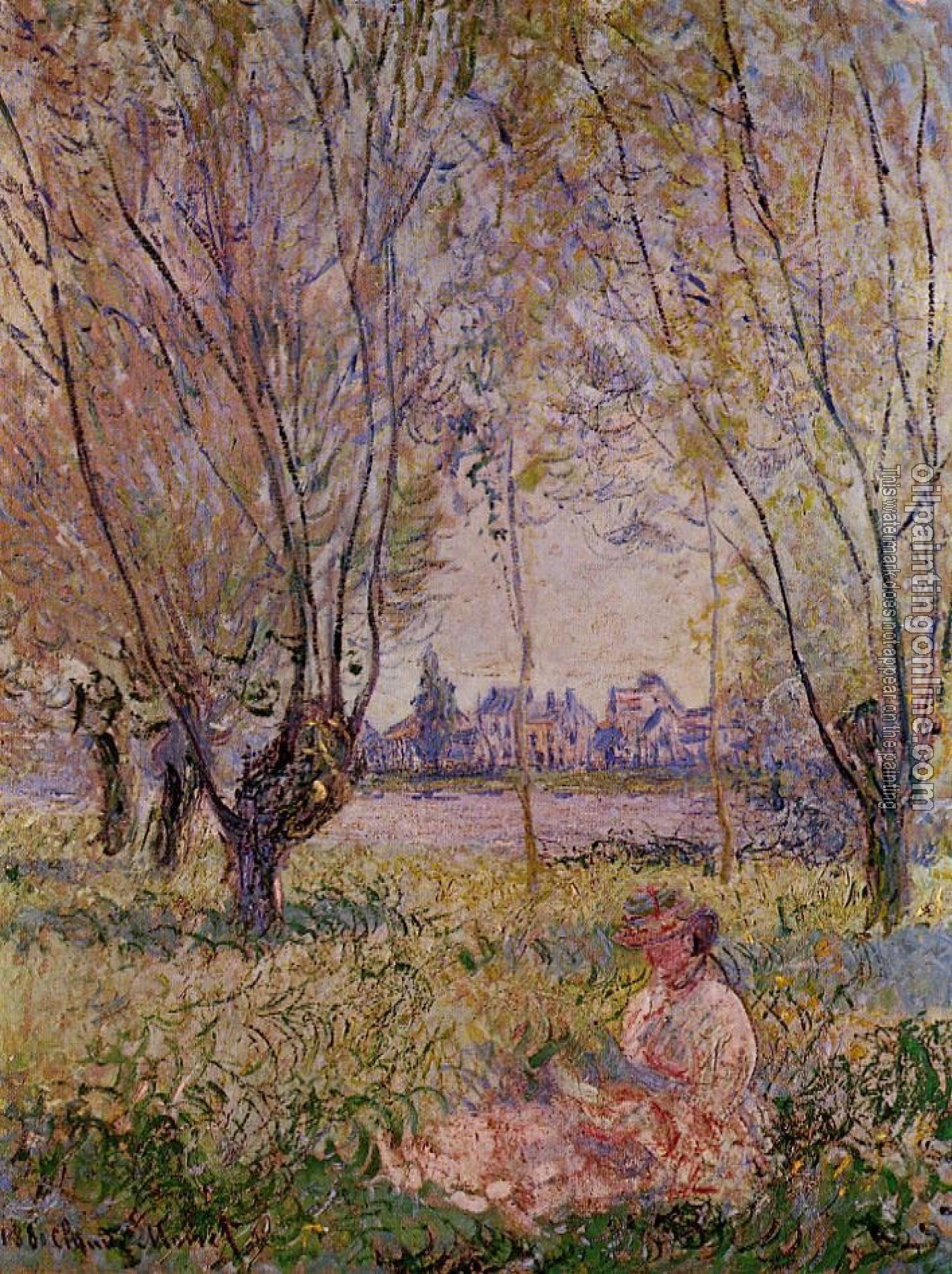 Monet, Claude Oscar - Woman Sitting under the Willows